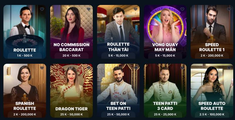 Những trò chơi nổi bật trong sảnh casino Bong88